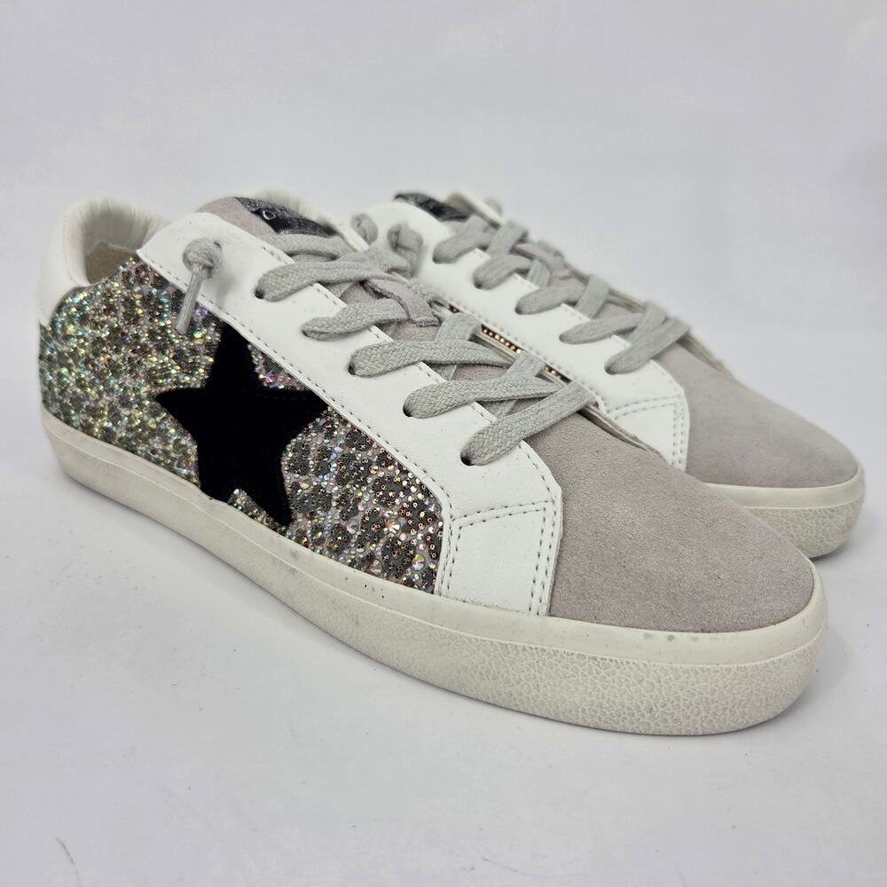 NEW Vintage Havana Kaisley Multi Holo Cheetah Leather Sneaker Black Size 10